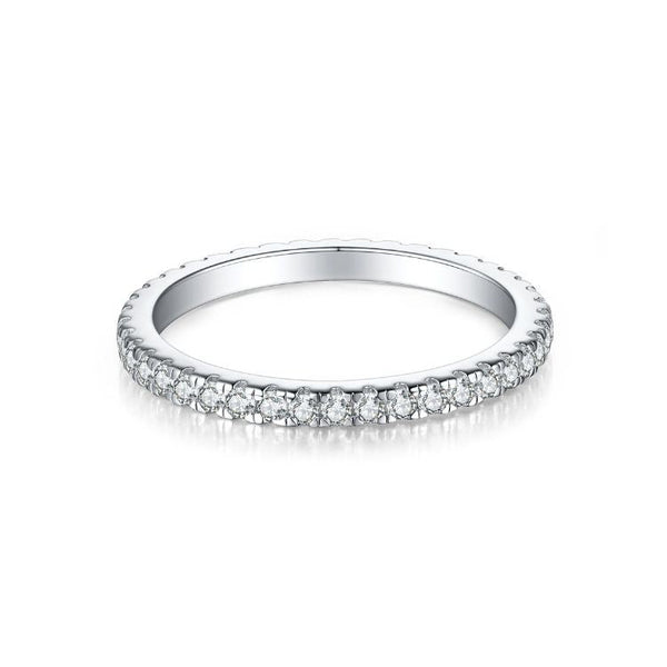 Noriel 0.8 Carat Round Brilliant Eternity Moissanite Band in 925 Silver