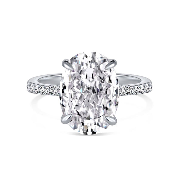 Zavoria 4 Carat Oval Solitaire Moissanite Ring in 925 Silver
