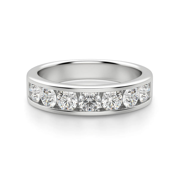 Rhovariel 1 Carat Round Brilliant Half Eternity Moissanite Band in 925 Silver