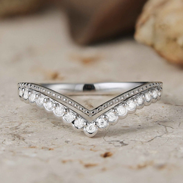 Asterwen 0.2 Carat Round Brilliant Stackable Moissanite Ring in 18K Rose Gold