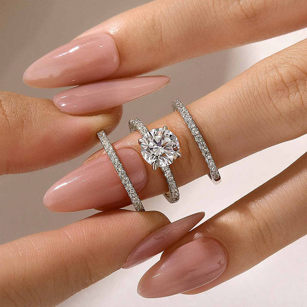 Sylthria 2 Carat Round Brilliant Stackable Moissanite Ring