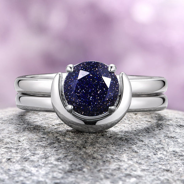Coriswyn 1.6 Carat Kite Stackable Garnet Ring Set in 925 Silver
