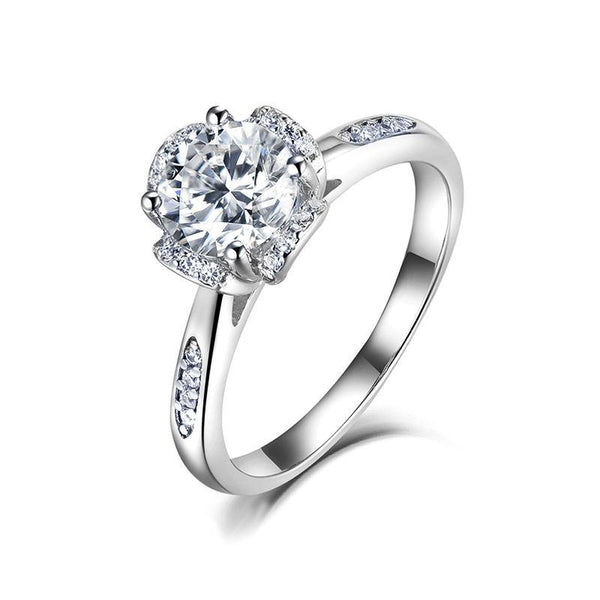 Prisiel 2 Carat Round Brilliant Solitaire Moissanite Ring in 925 Silver