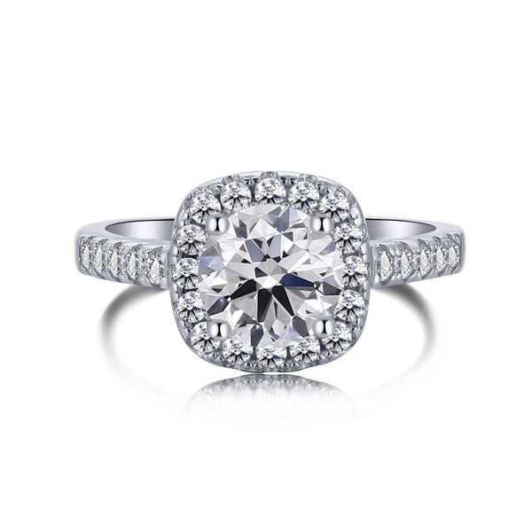Elthiriel 1.5 Carat Round Brilliant Halo Moissanite Ring in 925 Silver