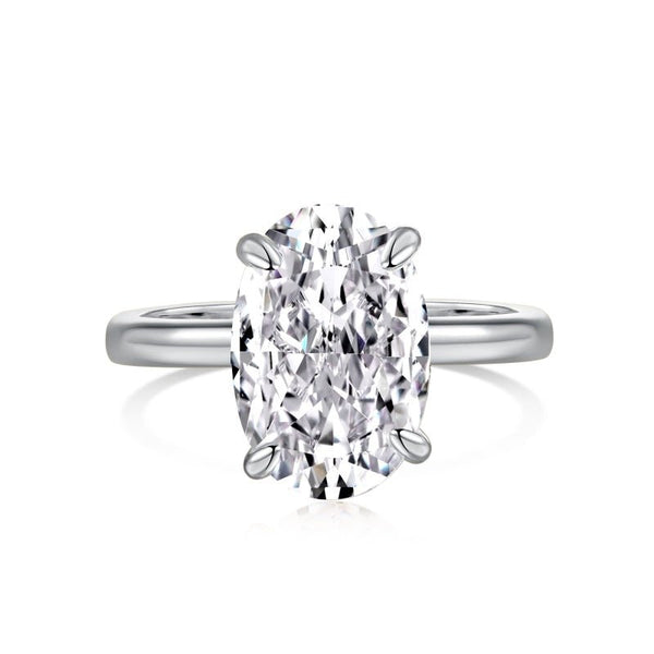 Neraviel 3.5 Carat Oval Solitaire Moissanite Ring in 925 Silver