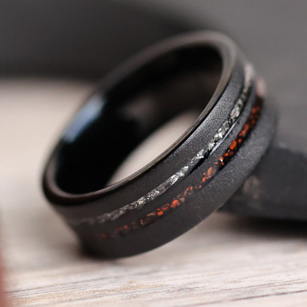 Romawen Meteorite Band in Tungsten Carbide