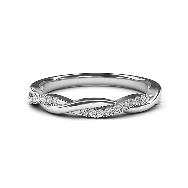 Kesthria 0.2 Carat Round Brilliant Half Eternity Moissanite Band