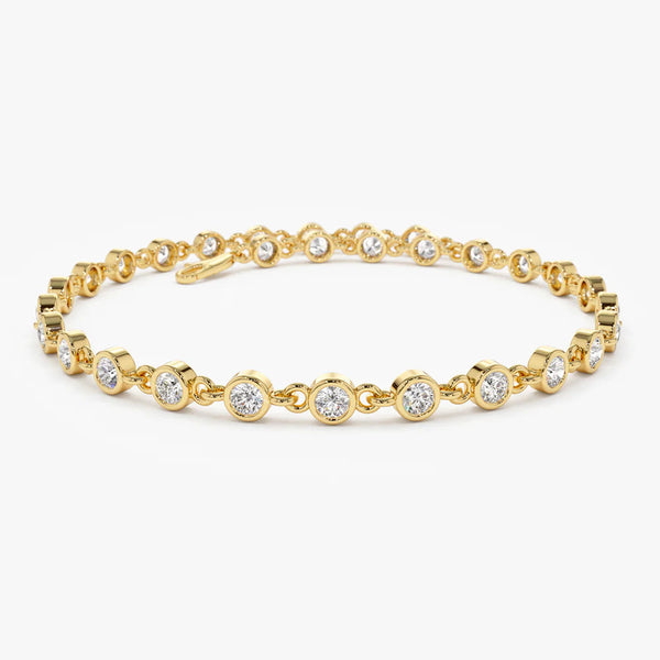Ondaouda 0.2 Carat Round Brilliant Tennis Moissanite Bracelet