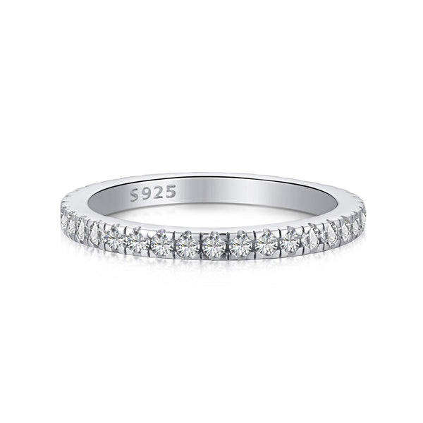 Vilarwen 0.2 Carat Round Brilliant Eternity Moissanite Band in 925 Silver