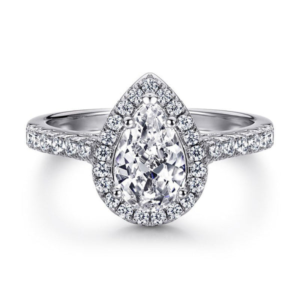 Xiloria 1 Carat Pear Halo Moissanite Ring