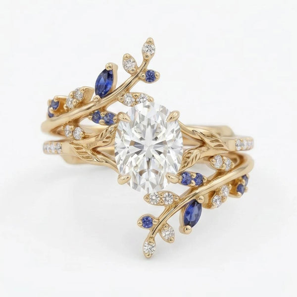 Emlithiel 1 Carat Oval Stackable Moissanite Ring Set