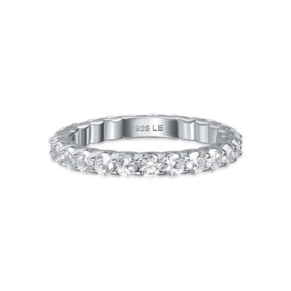 Xoraviel 2 Carat Round Brilliant Eternity Moissanite Band in 925 Silver