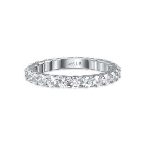 Xoraviel 2 Carat Round Brilliant Eternity Moissanite Band in 925 Silver