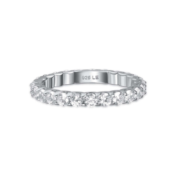 Xoraviel 2 Carat Round Brilliant Eternity Moissanite Band in 925 Silver