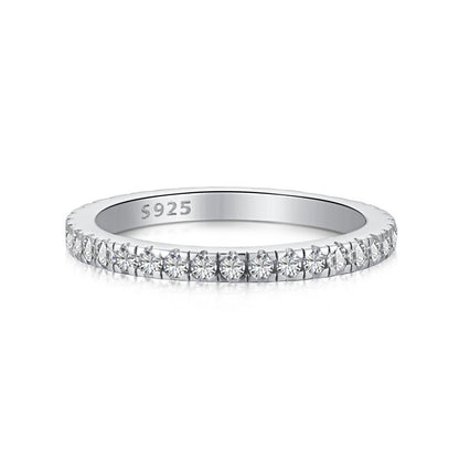Noriel 0.8 Carat Round Brilliant Eternity Moissanite Band in 925 Silver