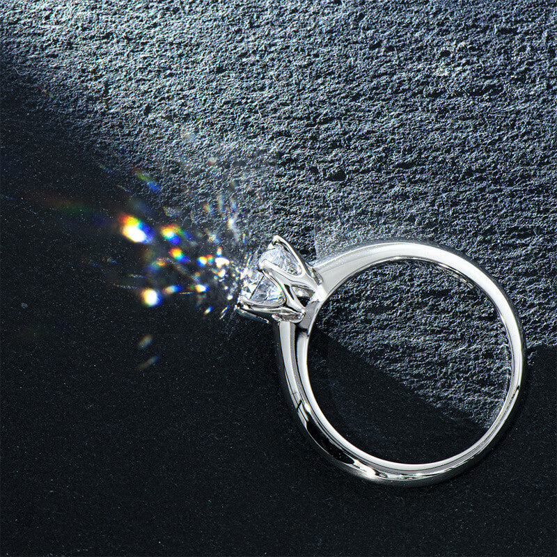 Ilyndra 5 Carat Round Brilliant Solitaire Moissanite Ring in 925 Silver