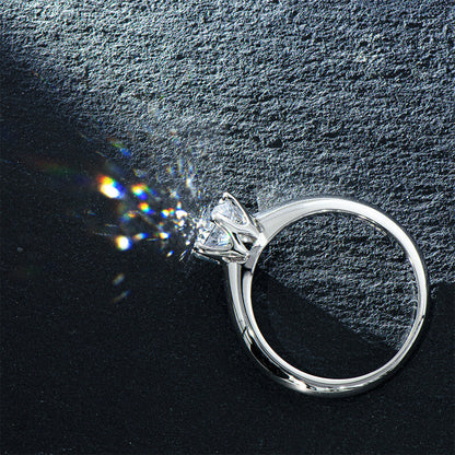 Ilyndra 5 Carat Round Brilliant Solitaire Moissanite Ring in 925 Silver