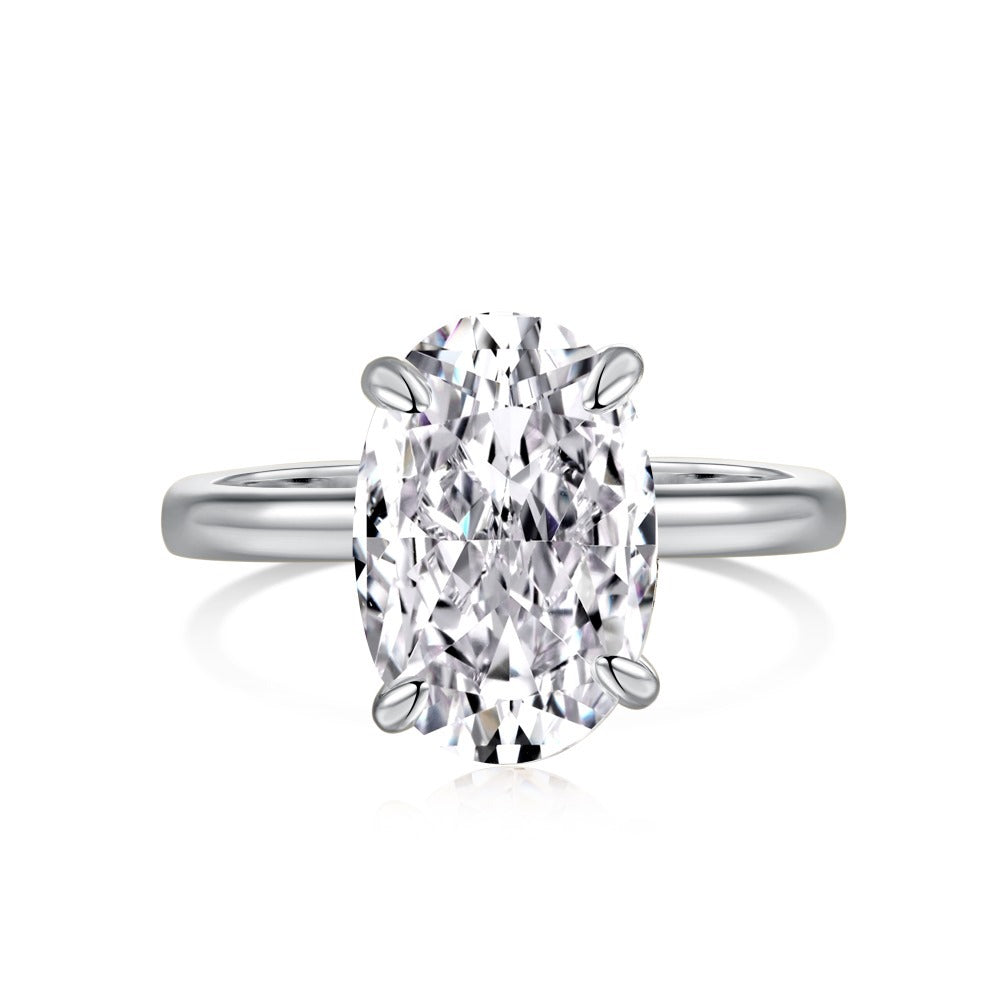 Mirenwen 3 Carat Oval Solitaire Moissanite Ring