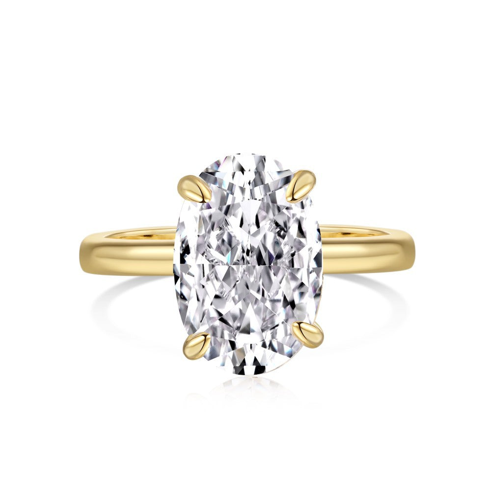 Mirenwen 3 Carat Oval Solitaire Moissanite Ring