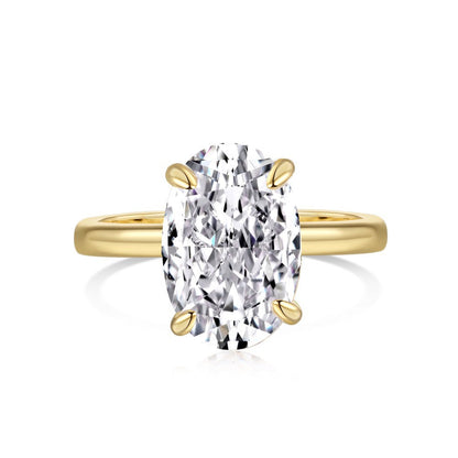 Mirenwen 3 Carat Oval Solitaire Moissanite Ring