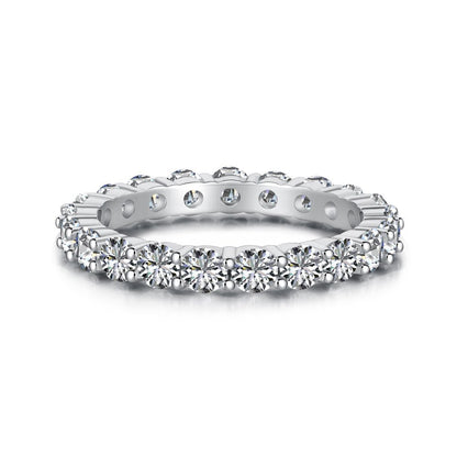 Olanisse 3.5 Carat Round Brilliant Eternity Moissanite Band in 925 Silver