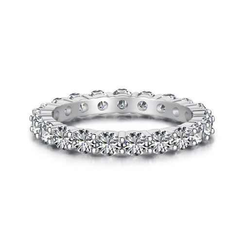 Olanisse 3.5 Carat Round Brilliant Eternity Moissanite Band in 925 Silver