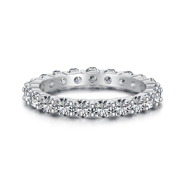 Olanisse 3.5 Carat Round Brilliant Eternity Moissanite Band in 925 Silver