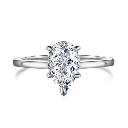 Daeloria 1.5 Carat Pear Solitaire Moissanite Ring