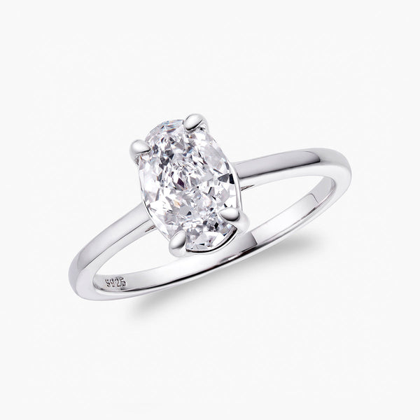 Wesoria 1.4 Carat Oval Solitaire Moissanite Ring in 18K Yellow Gold
