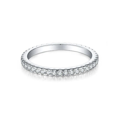 Noriel 0.8 Carat Round Brilliant Eternity Moissanite Band in 925 Silver