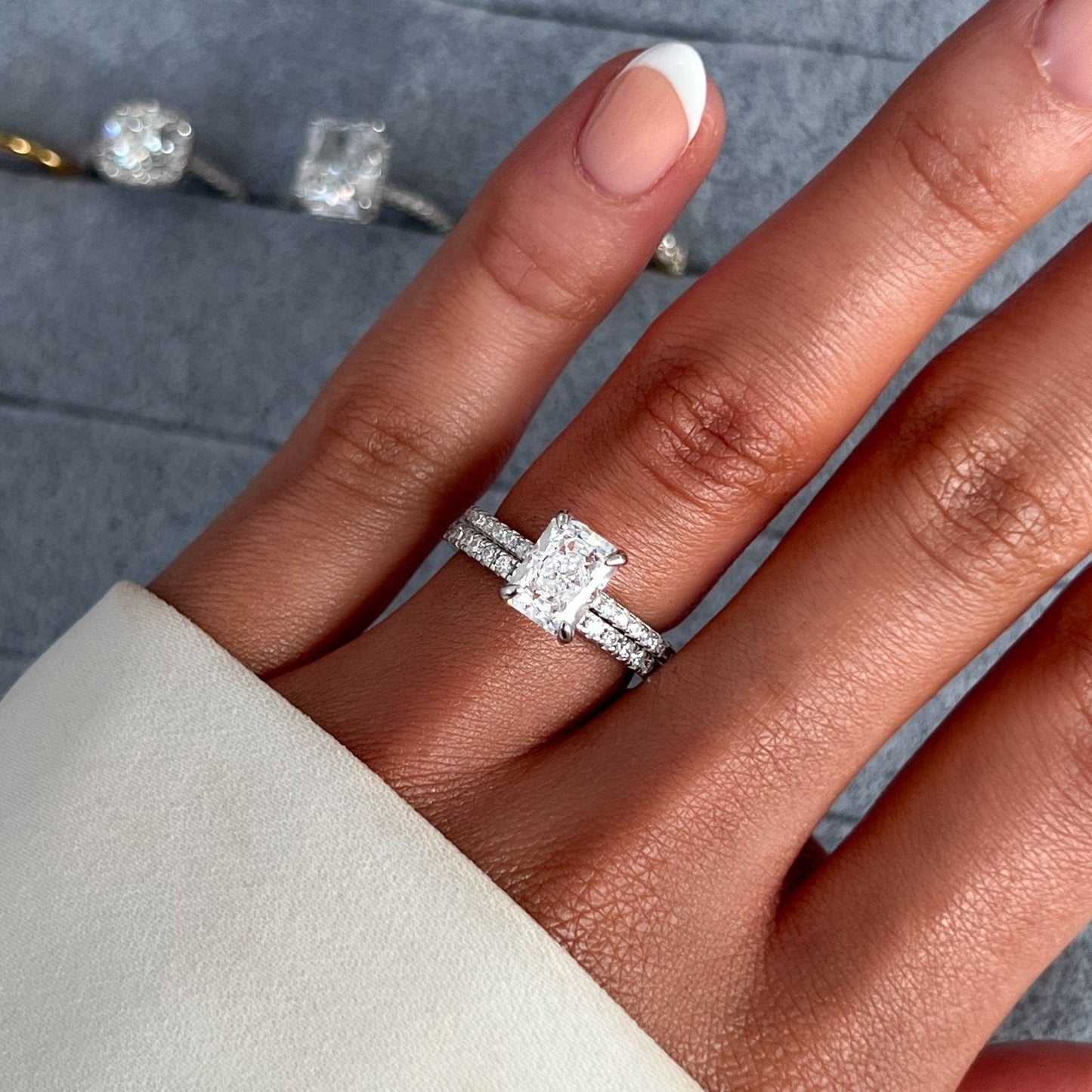Vilarwen 0.2 Carat Round Brilliant Eternity Moissanite Band in 925 Silver