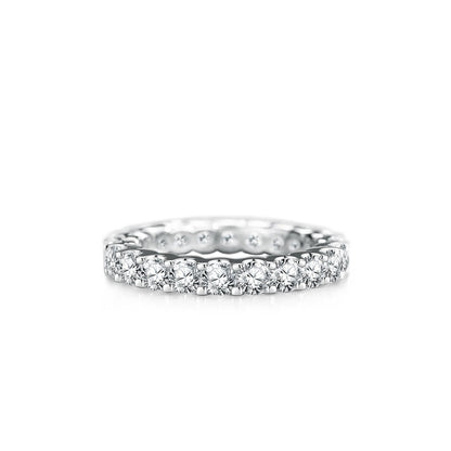 Olanisse 3.5 Carat Round Brilliant Eternity Moissanite Band in 925 Silver