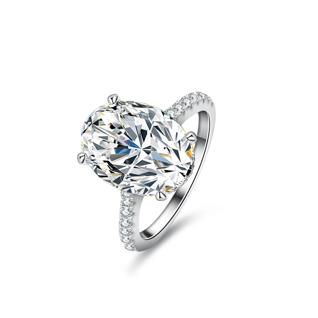Zavoria 4 Carat Oval Solitaire Moissanite Ring