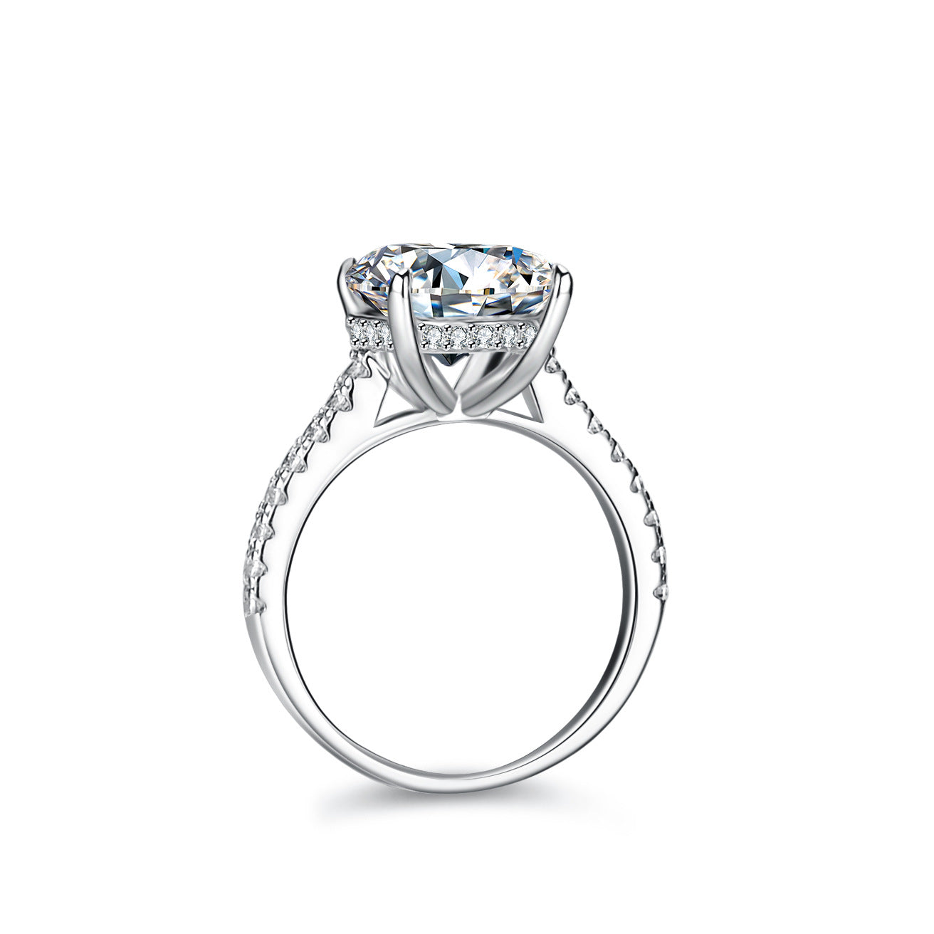 Zavoria 4 Carat Oval Solitaire Moissanite Ring