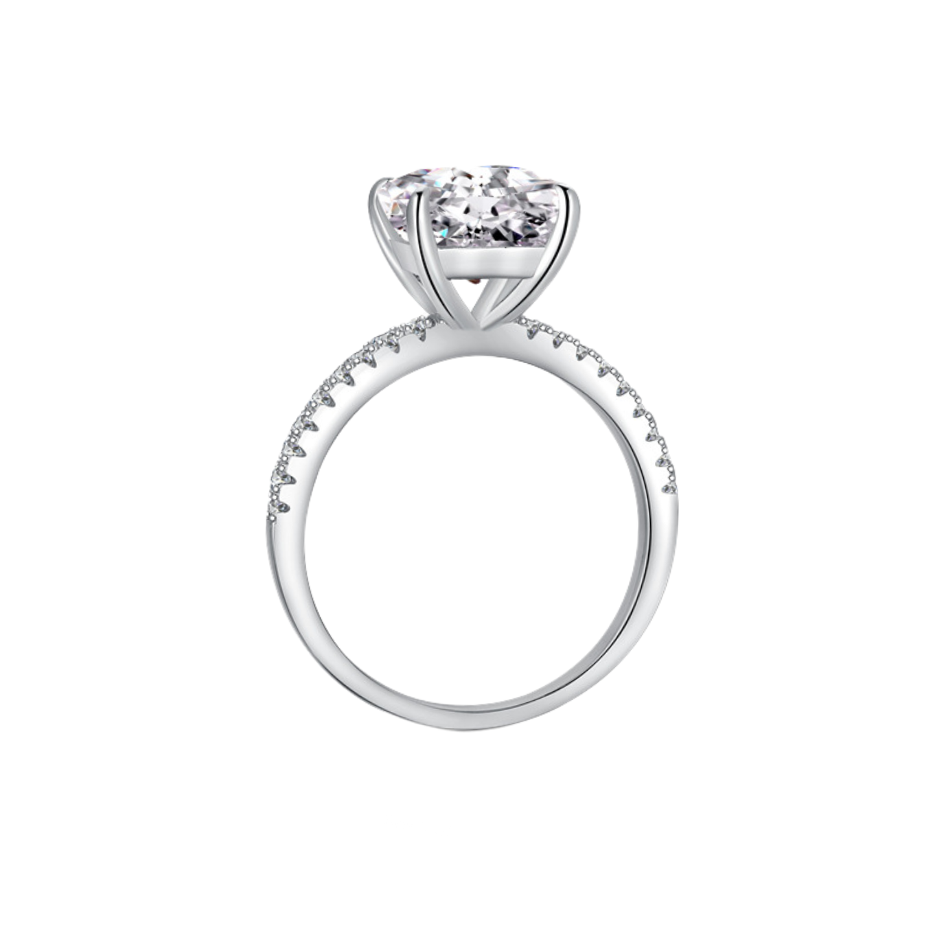 Melithra 3 Carat Radiant Solitaire Moissanite Ring in 925 Silver