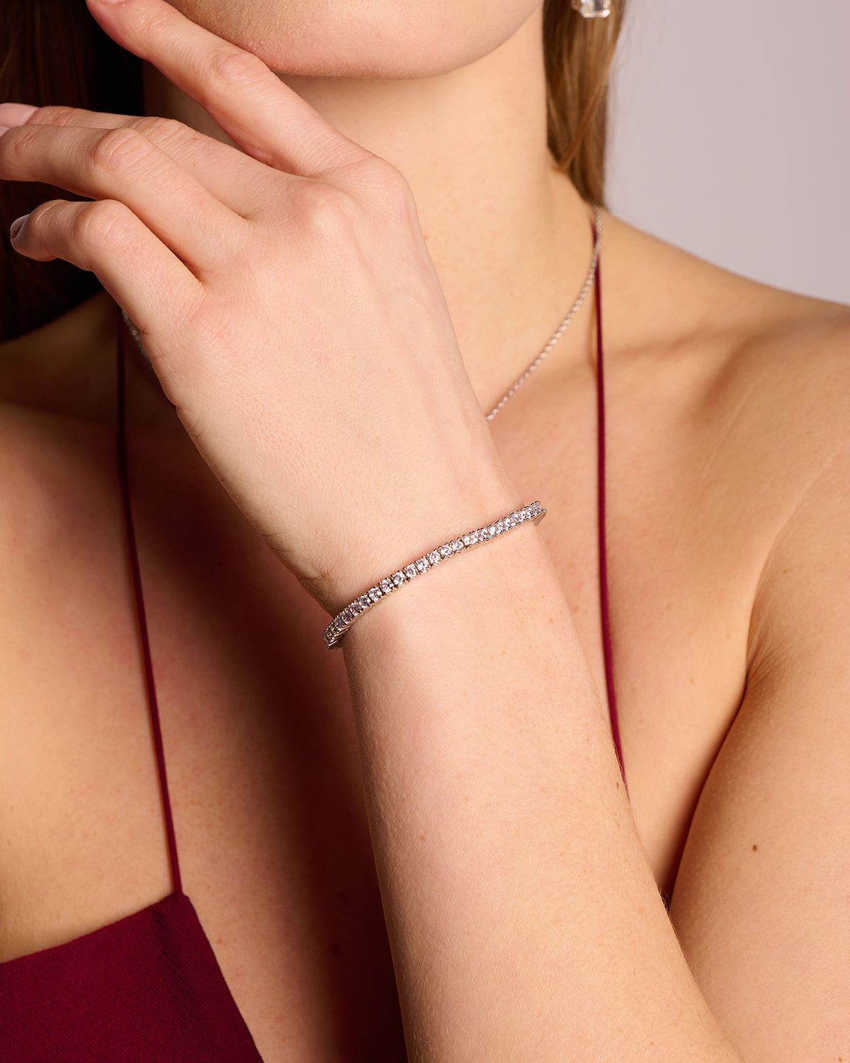 Sinalwen 3.5 Carat Round Brilliant Tennis Moissanite Bracelet