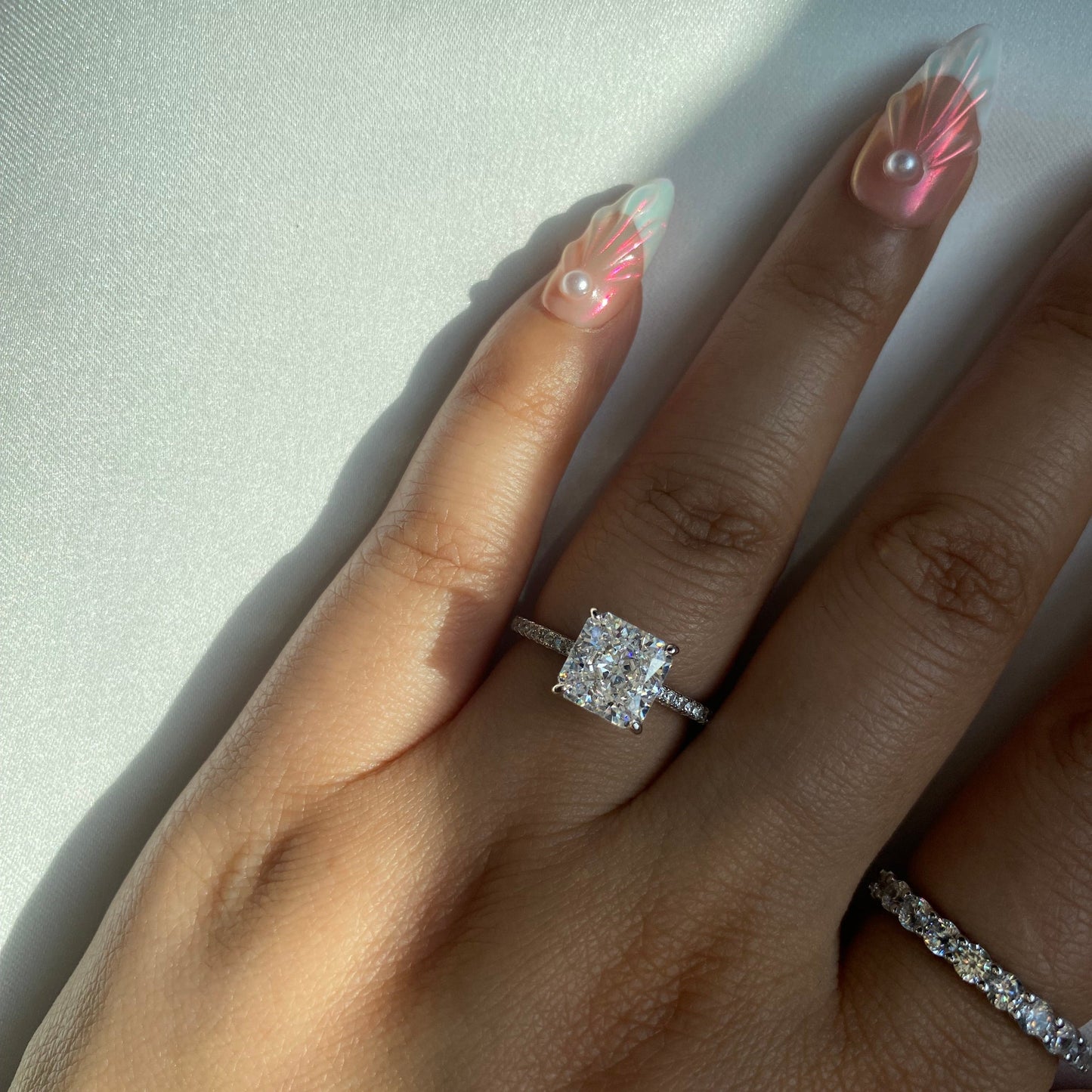 Melithra 3 Carat Radiant Solitaire Moissanite Ring in 925 Silver