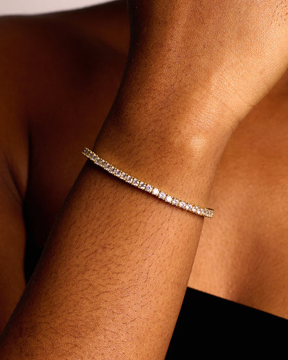 Sinalwen 3.5 Carat Round Brilliant Tennis Moissanite Bracelet