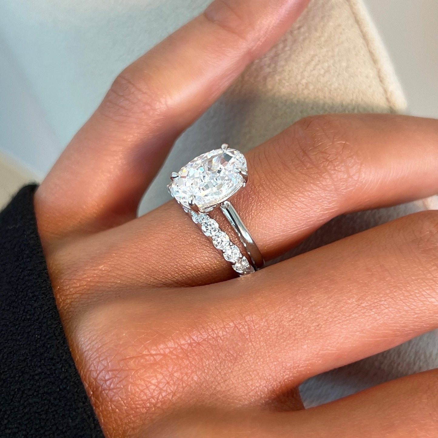 Xoraviel 2 Carat Round Brilliant Eternity Moissanite Band in 925 Silver