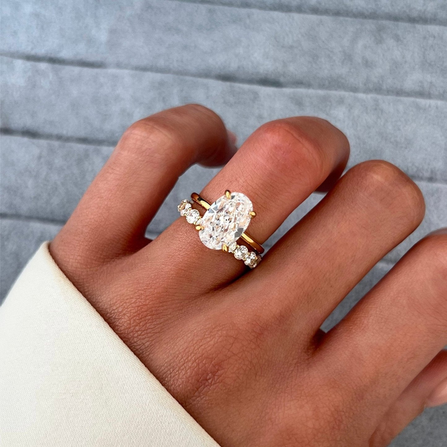 Giloria 2 Carat Round Brilliant Eternity Moissanite Band in 18K Yellow Gold