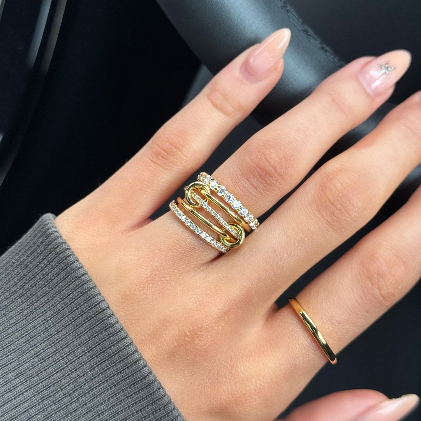 Raelawen 0.2 Carat Round Brilliant Eternity Moissanite Band in 18K Yellow Gold