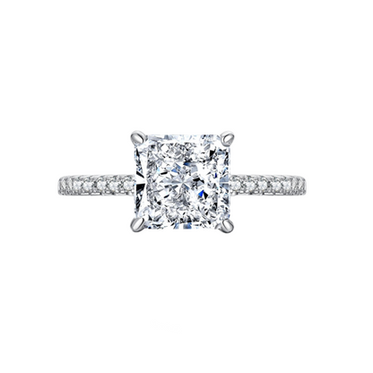 Melithra 3 Carat Radiant Solitaire Moissanite Ring in 925 Silver