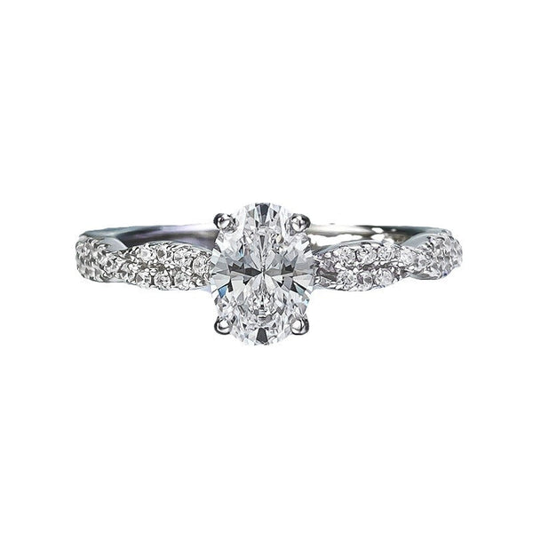 Xilarwen 1 Carat Oval Solitaire Moissanite Ring in 925 Silver