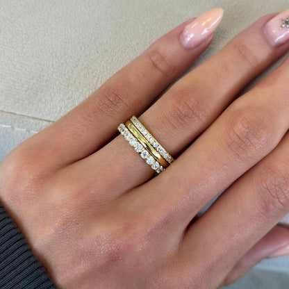 Raelawen 0.2 Carat Round Brilliant Eternity Moissanite Band in 18K Yellow Gold