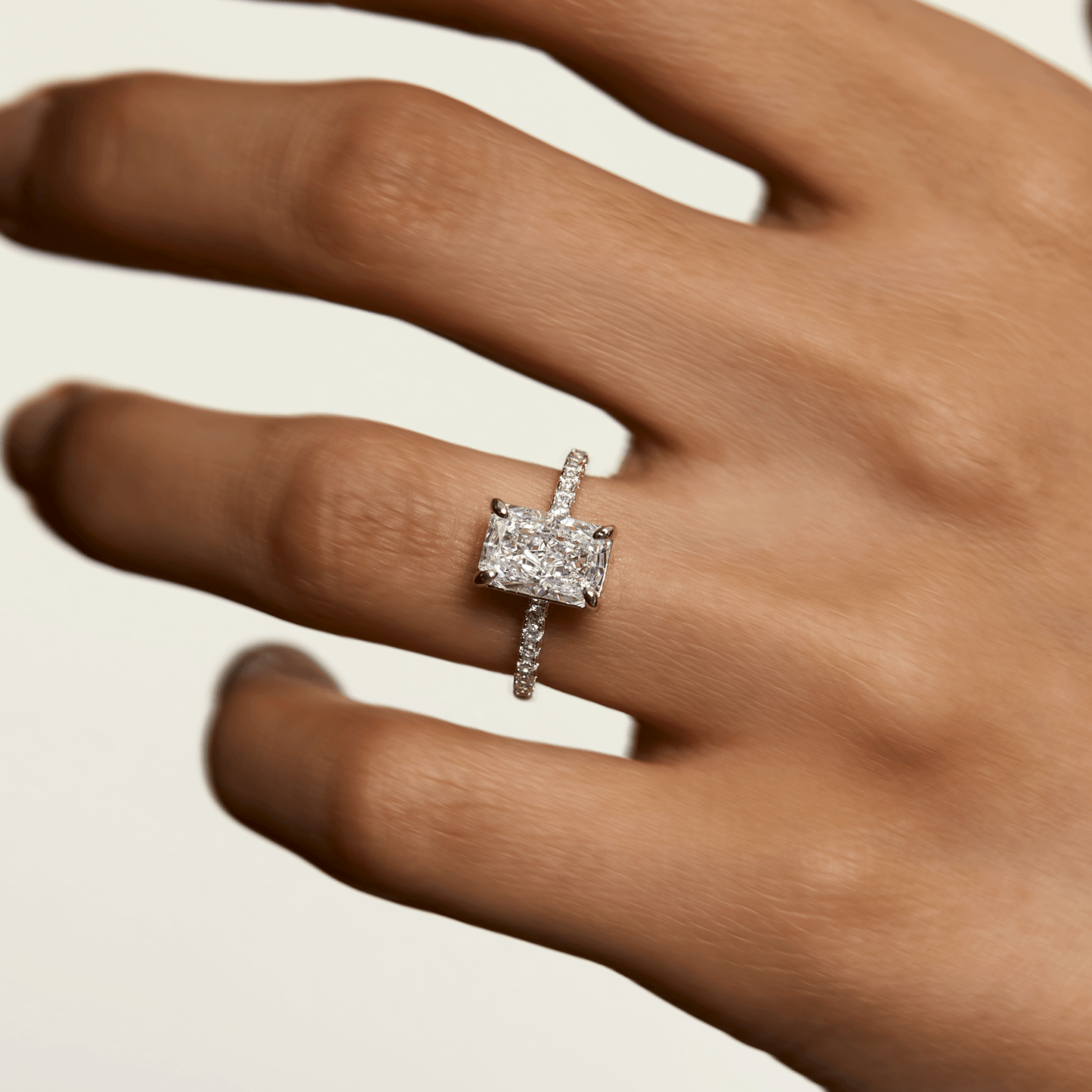 Yeloria 2.3 Carat Radiant Solitaire Moissanite Ring in 925 Silver