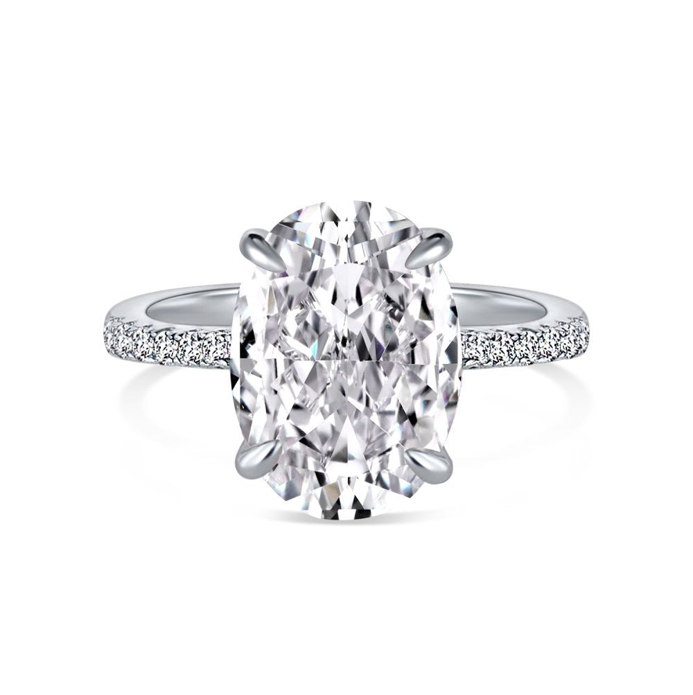 Zavoria 4 Carat Oval Solitaire Moissanite Ring