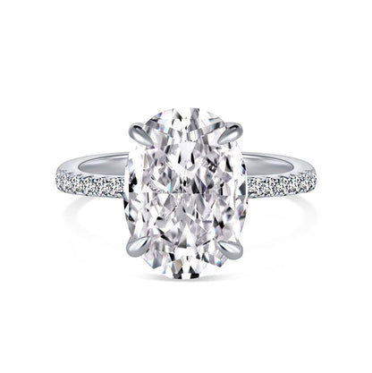 Zavoria 4 Carat Oval Solitaire Moissanite Ring