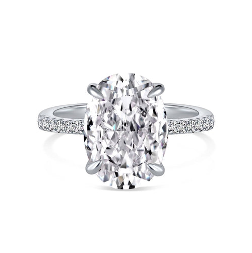 Zavoria 4 Carat Oval Solitaire Moissanite Ring