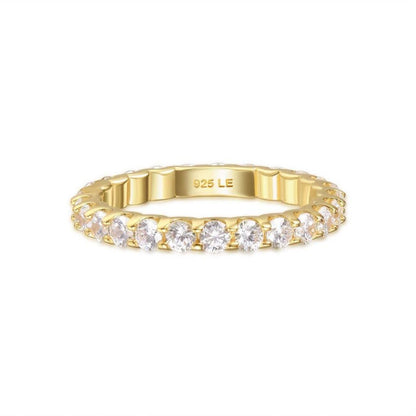 Giloria 2 Carat Round Brilliant Eternity Moissanite Band in 18K Yellow Gold