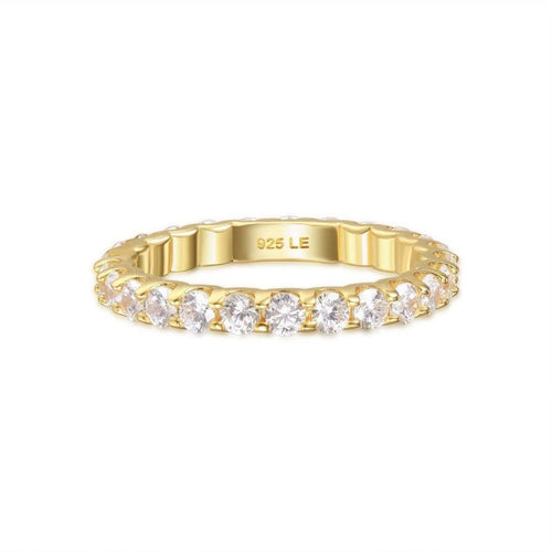 Giloria 2 Carat Round Brilliant Eternity Moissanite Band in 18K Yellow Gold